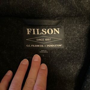 Filson dark Gray hooded Wool Jacket